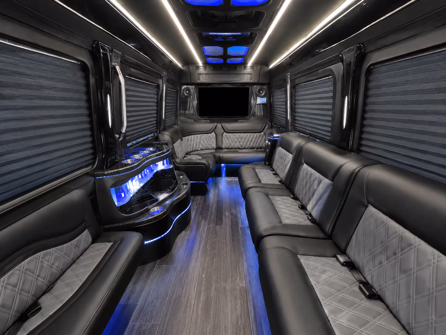 montgomery 40 passenger party bus inside