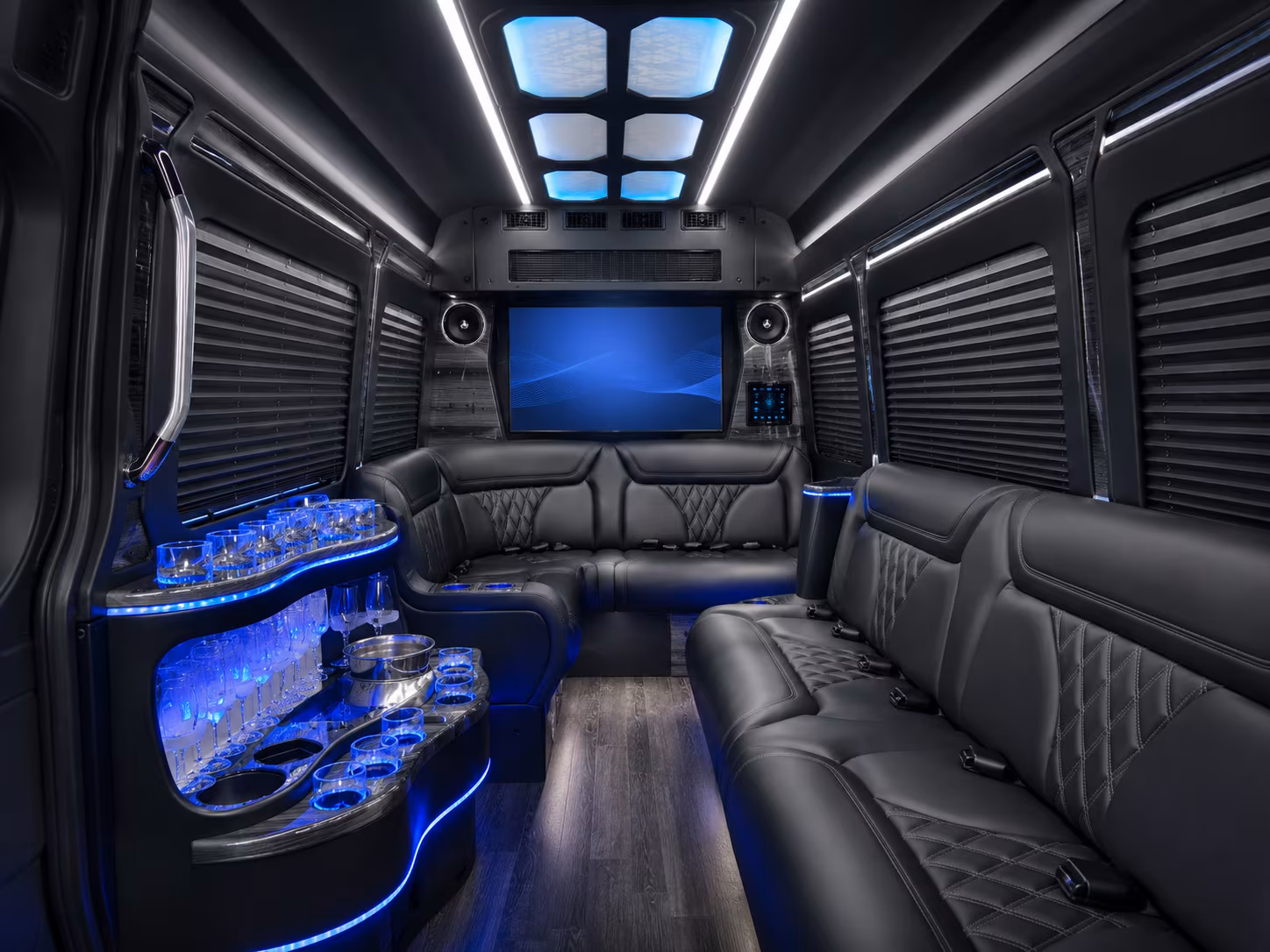 montgomery 50 passenger party bus inside
