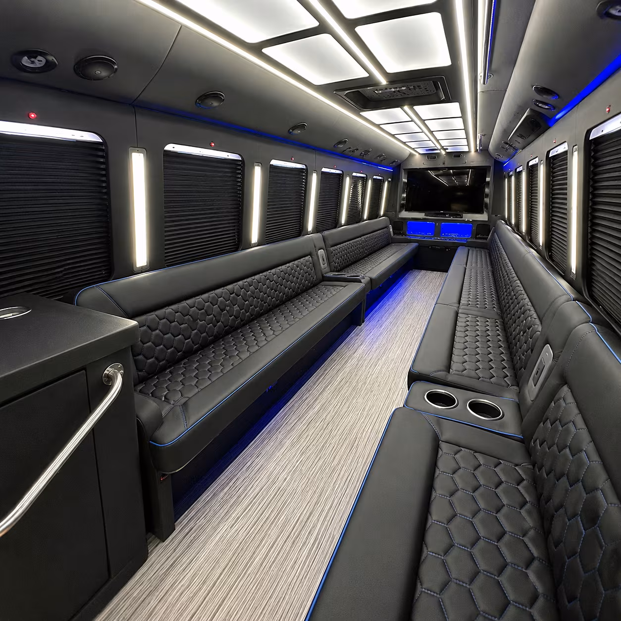montgomery party bus rental interior